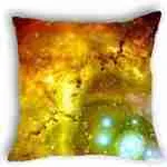 Anlye Yellow Body Pillow Erupt Star Galaxy Pillow case 18x18 Square for Sofa