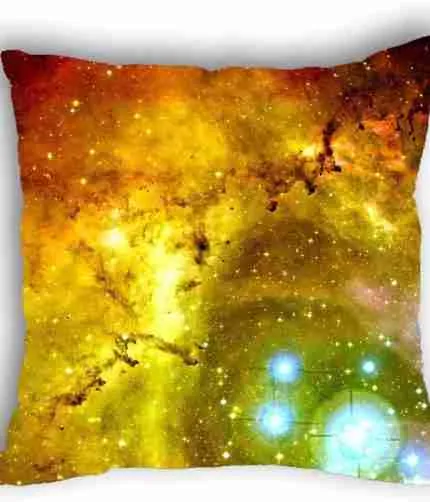 Anlye Yellow Body Pillow Erupt Star Galaxy Pillow case 18x18 Square for Sofa