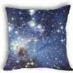 Anlye Galaxy Pillowcase Flashing Star Silk Pillow Cases Blue Bolster Pillow Cover Beautiful Decorative Pillow Covers