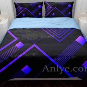3D Geometric Black and Purple Duvet Cover: Perfect Birthday Gift for Twin, Full, Queen, and King Sizes