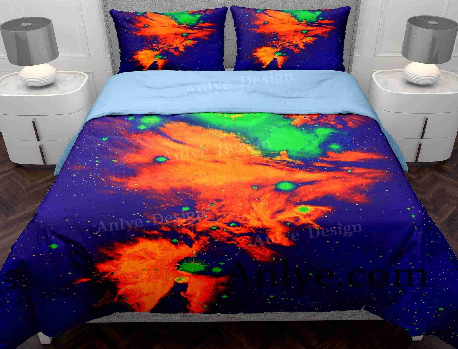 Red Galaxy Duvet Cover Set: Vibrant and Colorful, Perfect for Any Bedroom - Discount Prices