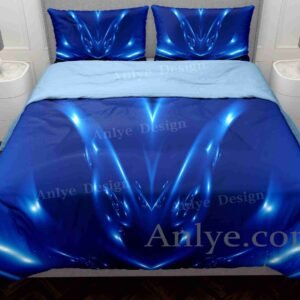 Luxurious 3D Geometric Blue Dragon Duvet Cover Set: A Colorful and Unique Gift for Twin, Full, and Queen Sizes