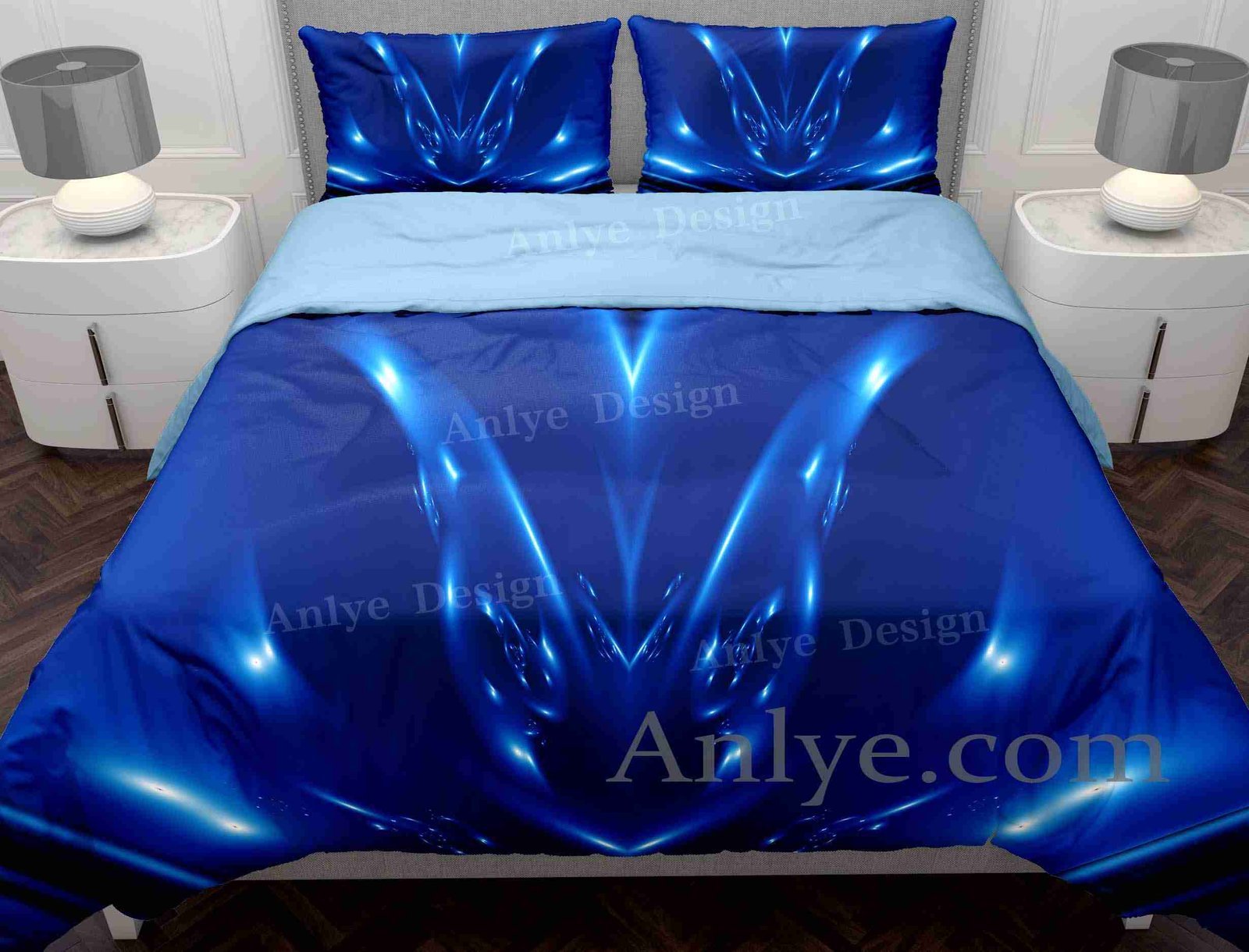 Luxurious 3D Geometric Blue Dragon Duvet Cover Set: A Colorful and Unique Gift for Twin, Full, and Queen Sizes