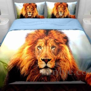 Vibrant and Colorful 3D Lion Duvet Cover Set - Perfect for Any Twin, Full, or Teenager's Bedroom
