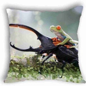 Anlye Animal Pillowcase Beetle Cushion Covers Green Frog Pillowcase Personal Pillow Cover for Home decor