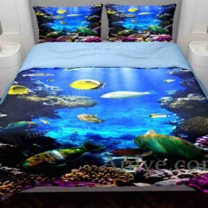 Bright and Colorful 3D Undersea Coral Duvet Cover Set - Perfect for Any Twin, Full, or Boy/Girl's Bedroom