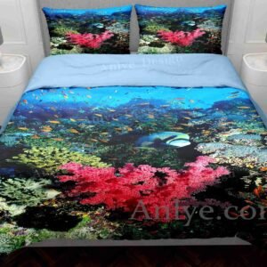 3D Printed Under Sea World Duvet Cover Set: Colorful Fish, Coral, and Seafoam for a Boy or Girl's Room - The Perfect Gift